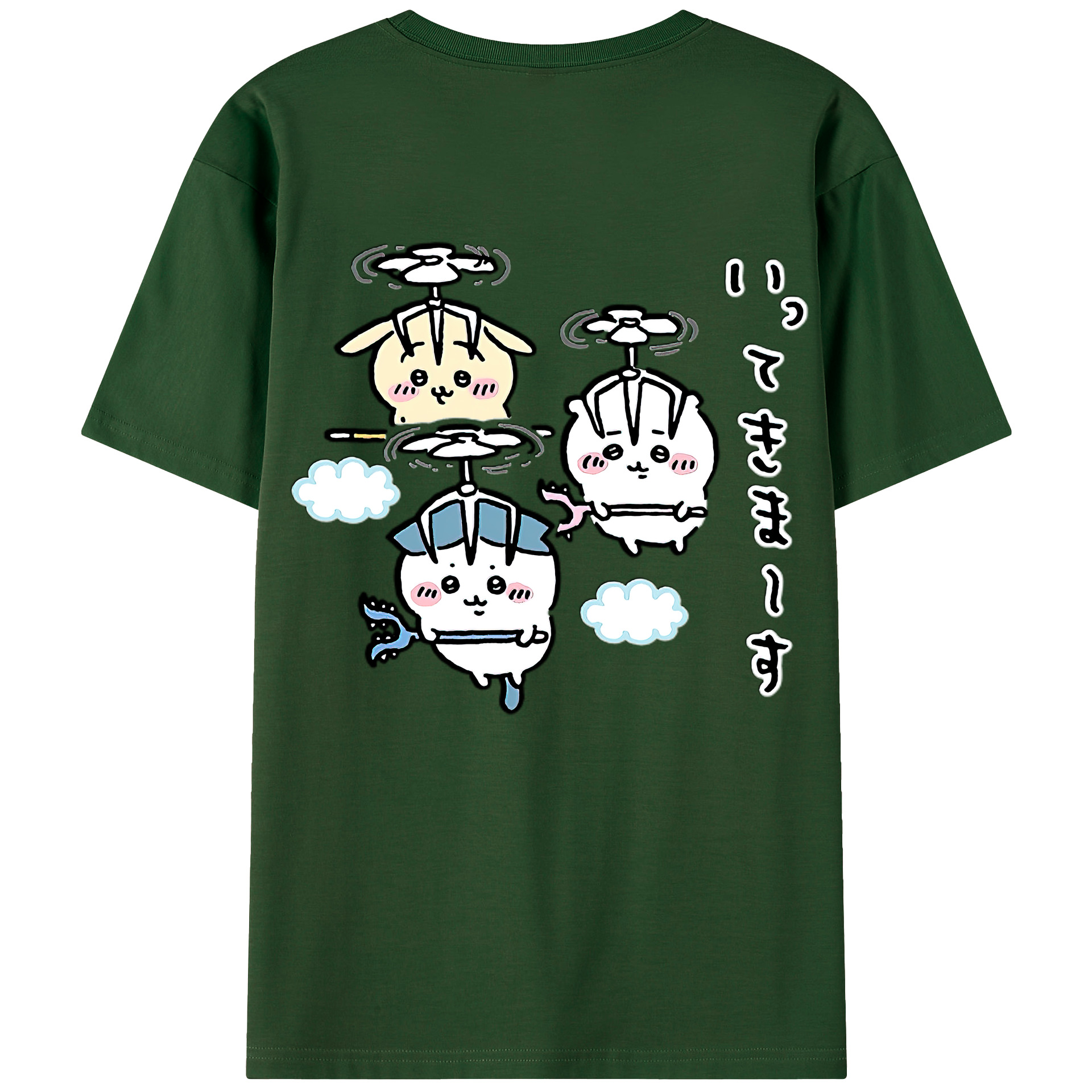 （画像用） ちいかわ ちいかわ Chii-kawa chiikawa 綿100％半袖Tシャツ（背面プリント）